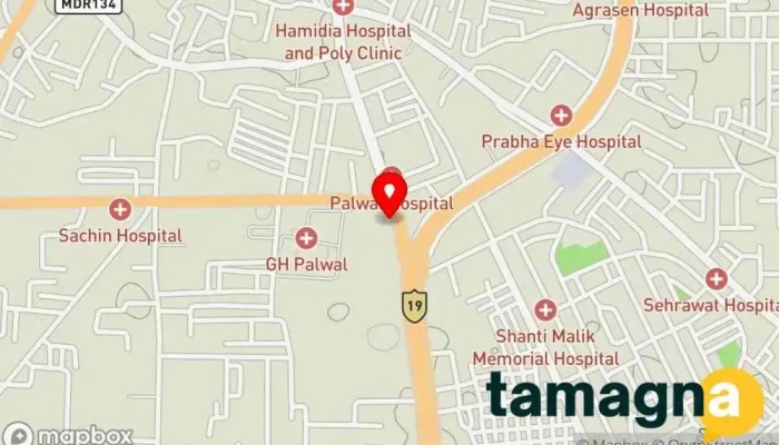 map of Ahuja Computers World -JioMart Digital Partner Electronics store, Appliance store in Palwal