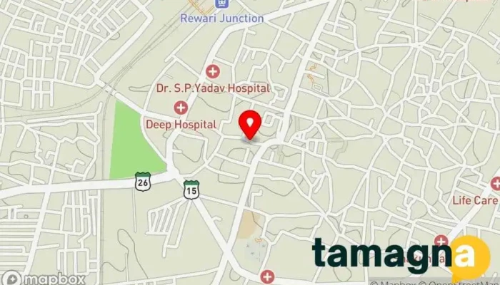 map of Dip uniform and bag house Electronics store in Rewari, Kanmajra