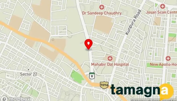 map of Gandhi Photostat & Computer Works Copy shop, Courier service, Internet cafe, Lamination service, Stationery store, Typing service in Karnal