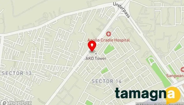 map of HP World - Sector 14 Computer hardware manufacturer in Gurugram
