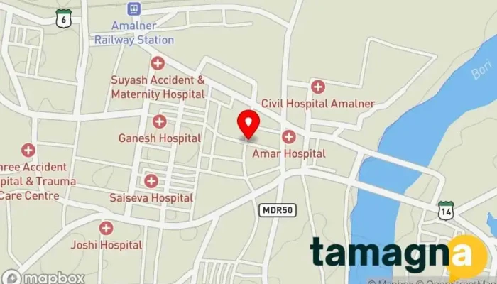 map of VIJAY SHOPPY Grocery store in Amalner