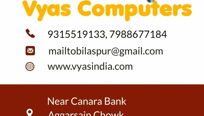 Vyas Computers -  By Owner - Bilaspur